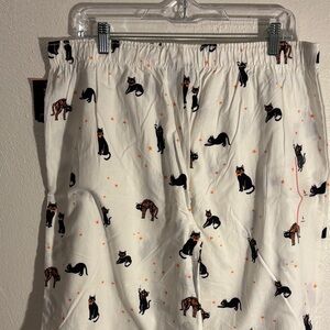 Halloween Cat Print Pajama Pants